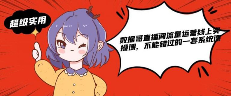 数据哥直播间流量运营线上实操课，不能错过的一套系统课-轻创社