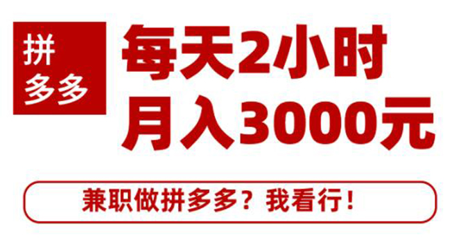 搜外网·拼多多副业课程，每天2小时月入3000元 学习这门课程真的能赚钱-轻创社