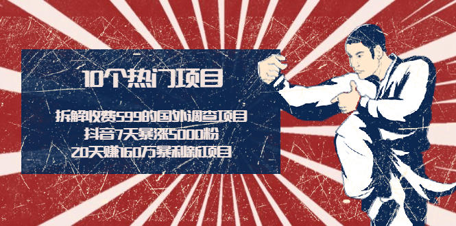 拆解收费599的国外调查项目+抖音7天暴涨5000粉+20天赚160万暴利新项目-轻创社