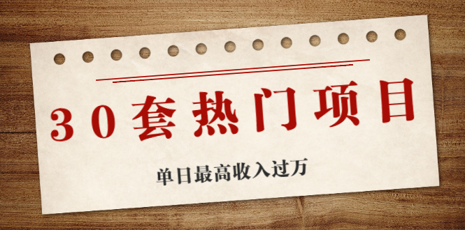30套热门项目：网赚项目、朋友圈、涨粉套路、抖音、快手  单日最高收入过万-轻创社