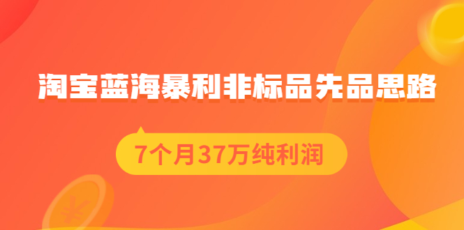 淘宝蓝海暴利非标品先品思路，7个月37万纯利润，压箱干货分享！-轻创社