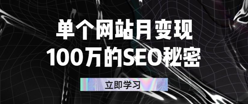 单个网站月变现100万的SEO秘密：如何百分百做出赚钱站点-轻创社