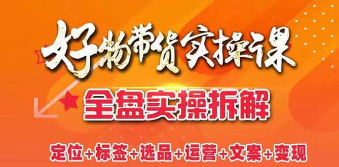 抖音好物带货实操课：全盘拆解抖音好物带货号全套流程打法-轻创社