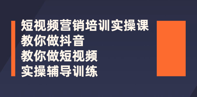 短视频营销培训实操课：教你做抖音，教你做短视频，实操辅导训练-轻创社