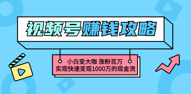 玩转微信视频号赚钱：小白变大咖 涨粉百万 实现快速变现1000万的现金流-轻创社