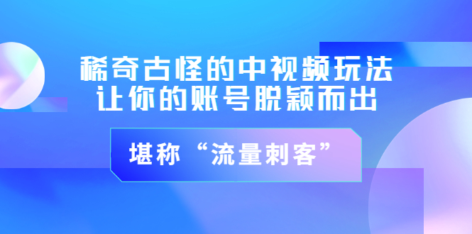 稀奇古怪的中视频玩法，让你的账号脱颖而出，堪称“流量刺客”（图文+视频)-轻创社