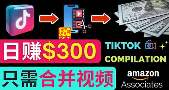 搬运Tiktok短视频到Youtube赚钱，只需下载，合并视频，日赚300美元-轻创社