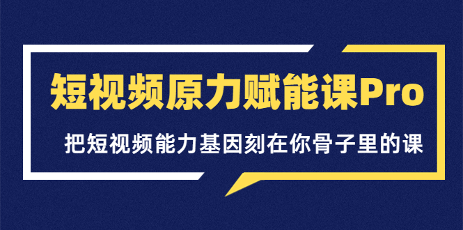 短视频原力赋能课Pro，把短视频能力基因刻在你骨子里的课-轻创社