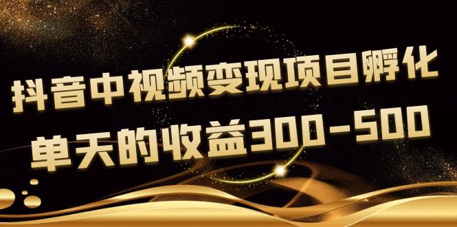 黄岛主《抖音中视频变现项目孵化》单天的收益300-500 操作简单粗暴-轻创社
