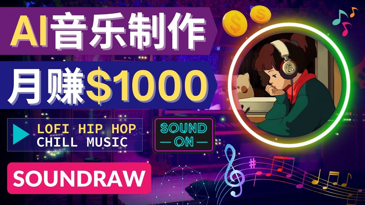 无需任何音乐基础： 使用AI软件制作Lofi Hip Hop Chill Music 月赚1000美元-轻创社