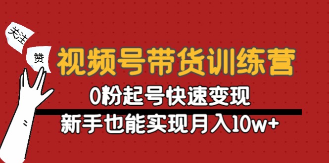 视频号带货训练营：0粉起号快速变现，新手也能实现月入10w+-轻创社