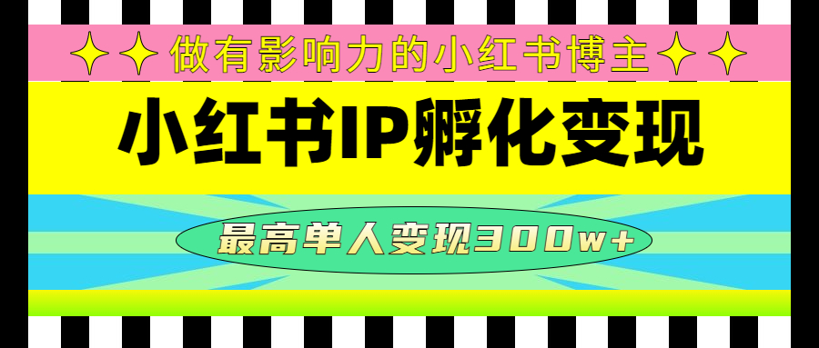 某收费培训-小红书IP孵化变现：做有影响力的小红书博主，最高单人变现300w+-轻创社