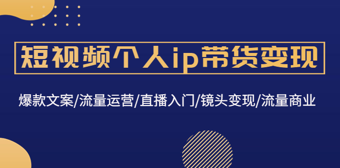 短视频个人ip带货变现：爆款文案/流量运营/直播入门/镜头变现/流量商业-轻创社