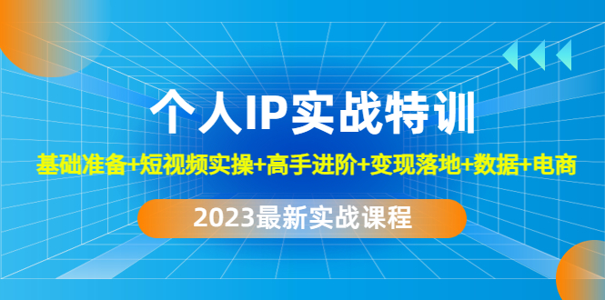 2023个人IP实战特训：基础准备+短视频实操+高手进阶+变现落地+数据+电商-轻创社