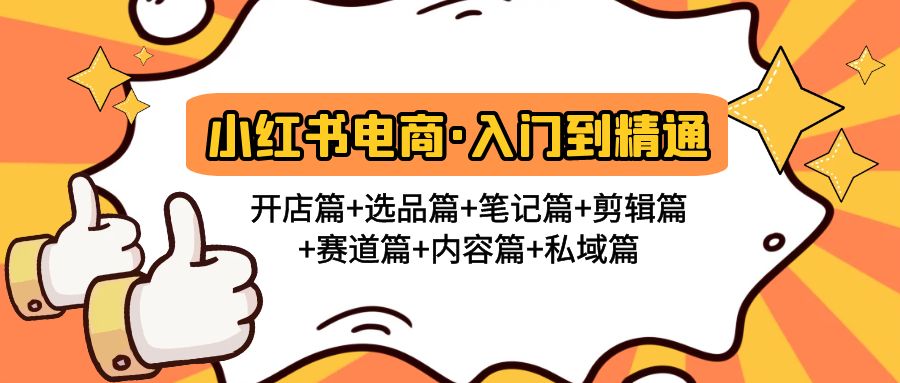 小红书电商入门到精通 开店篇+选品篇+笔记篇+剪辑篇+赛道篇+内容篇+私域篇-轻创社