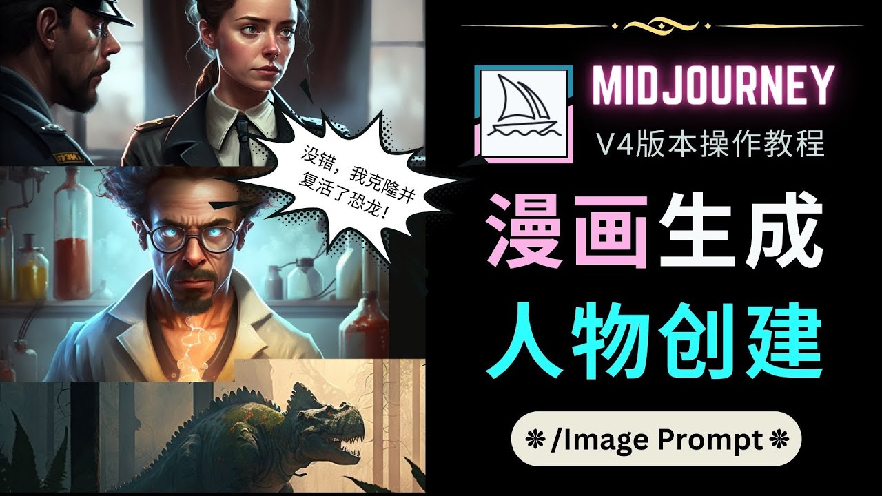 Midjourney V4版本操作教程：2个简单参数，完成漫画生成，人物创建-轻创社