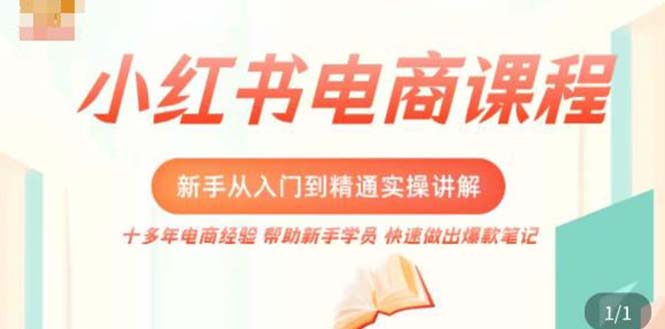 小红书电商新手入门到精通实操课，从入门到精通做爆款笔记，开店运营-轻创社