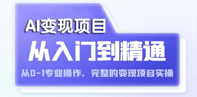 AI从入门到精通 从0-1专业操作，完整的变现项目实操-轻创社