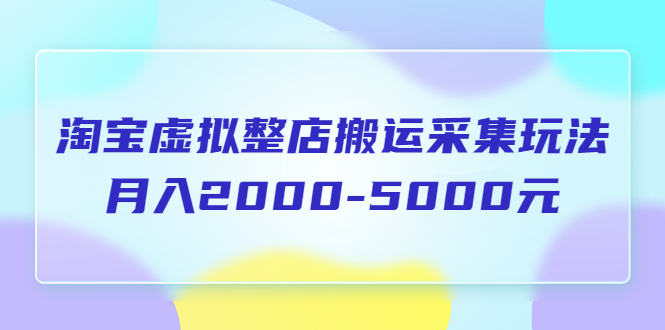 淘宝虚拟整店搬运采集玩法分享课：月入2000-5000元-轻创社