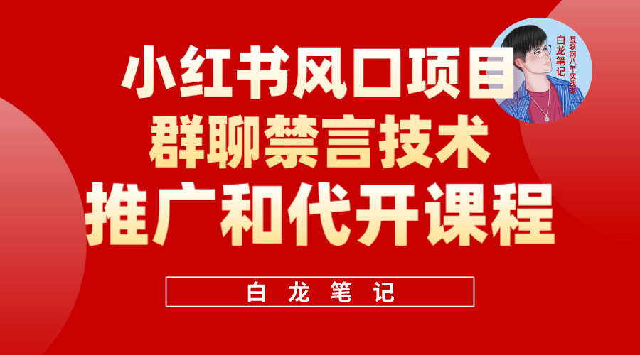 小红书风口项目日入300+，小红书群聊禁言技术代开项目，适合新手操作-轻创社