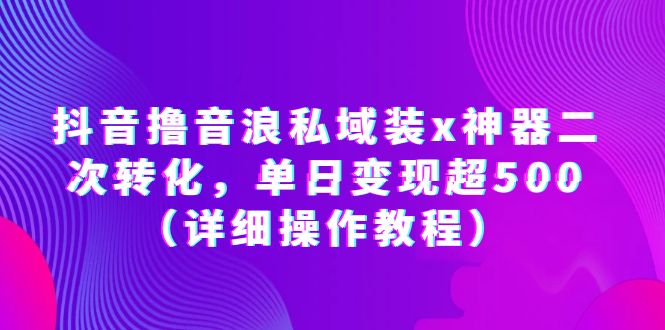 抖音撸音浪私域装x神器二次转化，单日变现超500-轻创社