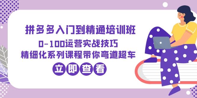 2023拼多多入门到精通培训班：0-100运营实战技巧 精细化系列课带你弯道超车-轻创社