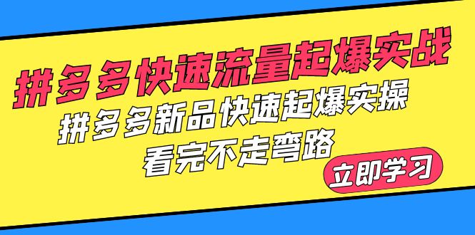 拼多多-快速流量起爆实战，拼多多新品快速起爆实操，看完不走弯路-轻创社