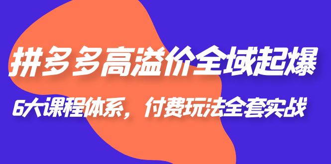 拼多多-高溢价 全域 起爆，6大课程体系，付费玩法全套实战！-轻创社