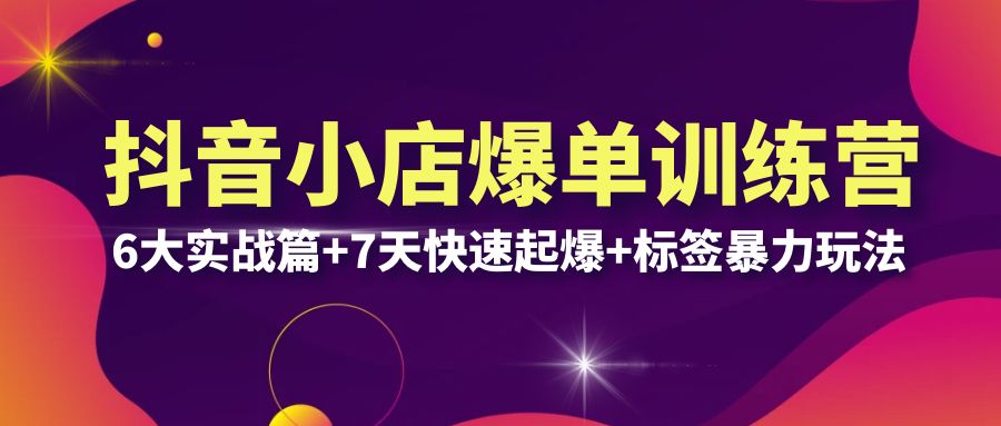 抖音小店爆单训练营VIP线下课：6大实战篇+7天快速起爆+标签暴力玩法(32节)-轻创社