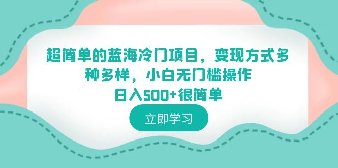 超简单的蓝海冷门项目，变现方式多种多样，小白无门槛操作日入500+很简单-轻创社