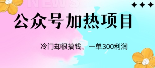 冷门公众号加热项目，一单利润300+-轻创社