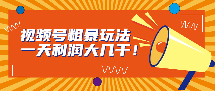 视频号粗暴玩法，一天利润大几千！-轻创社