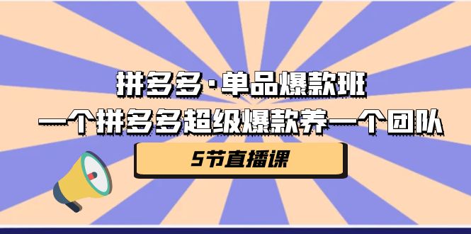 拼多多·单品爆款班，一个拼多多超级爆款养一个团队-轻创社