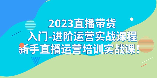 2023直播带货入门-进阶运营实战课程：新手直播运营培训实战课！-轻创社