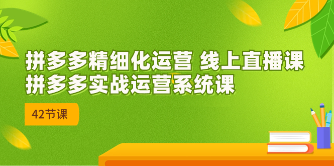 2023年8月新课-拼多多精细化运营 线上直播课：拼多多实战运营系统课-42节-轻创社