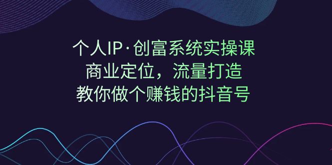 个人IP·创富系统实操课：商业定位，流量打造，教你做个赚钱的抖音号-轻创社