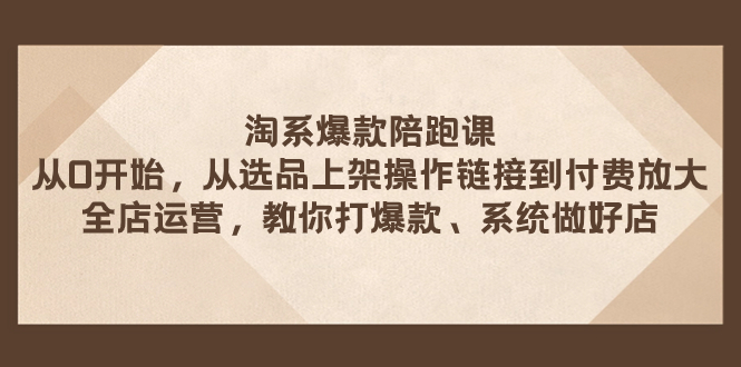 淘系爆款陪跑课 从选品上架操作链接到付费放大 全店运营 打爆款 系统做好店-轻创社