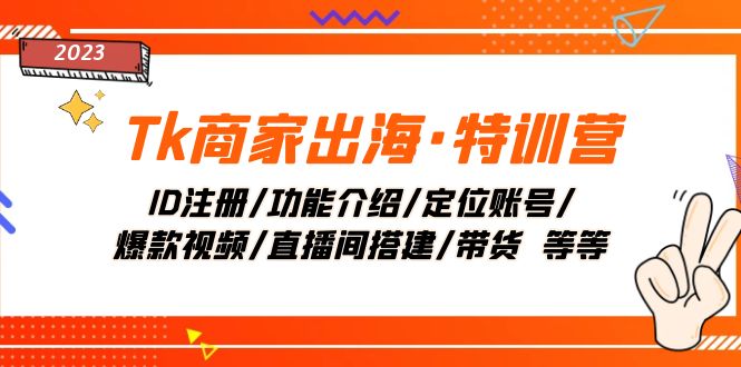 Tk商家出海·特训营：ID注册/功能介绍/定位账号/爆款视频/直播间搭建/带货.-轻创社