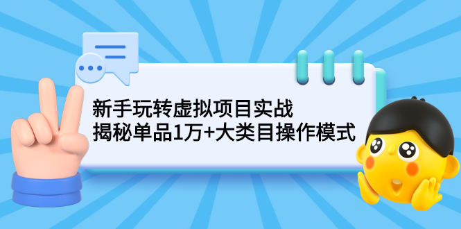 新手玩转虚拟项目实战，揭秘单品1万+大类目操作模式【视频课程】-轻创社