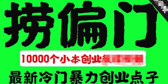 千款捞偏门小本创业小项目，总有一款适合你【无水印】-轻创社