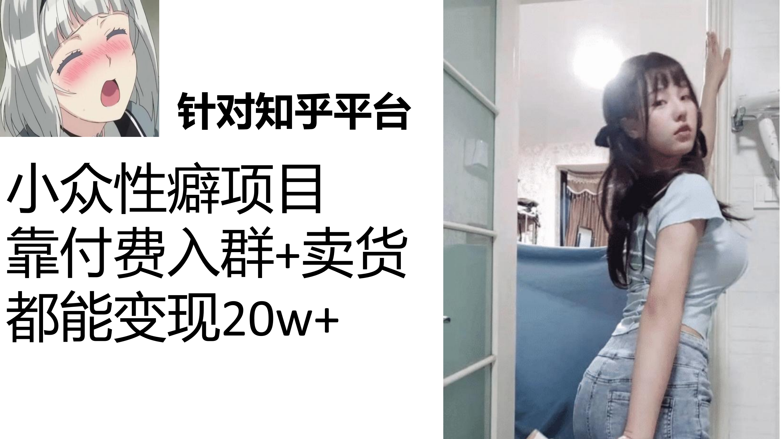 知乎小众性癖项目，Lsp的钱才是最好赚的，付费建群+卖货变现20w-轻创社