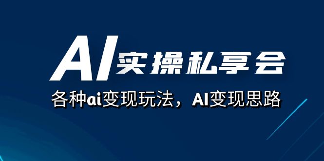 AI实操私享会，各种ai变现玩法，AI变现思路-轻创社