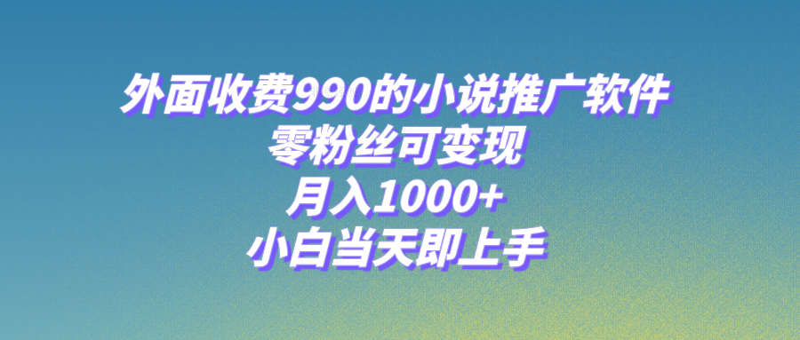小说推广软件，零粉丝可变现，月入1000+，小白当天即上手【附189G素材】-轻创社