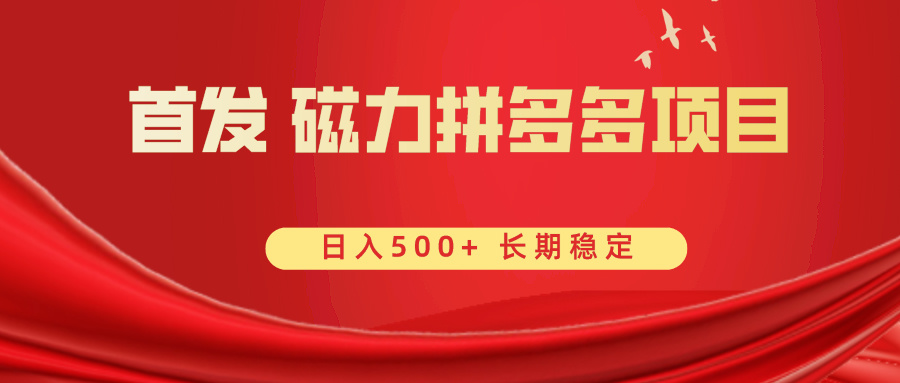首发 磁力拼多多自撸  日入500+-轻创社
