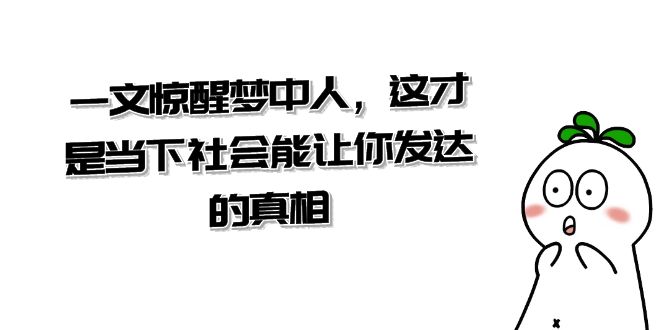 某公众号付费文章《一文 惊醒梦中人，这才是当下社会能让你发达的真相》-轻创社