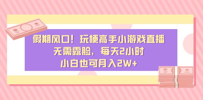 假期风口！玩梗高手小游戏直播，无需露脸，每天2小时，小白也可月入2W+-轻创社