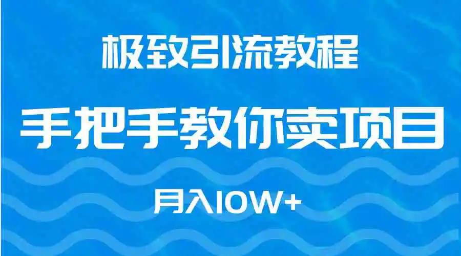 极致引流教程，手把手教你卖项目，月入10W+-轻创社