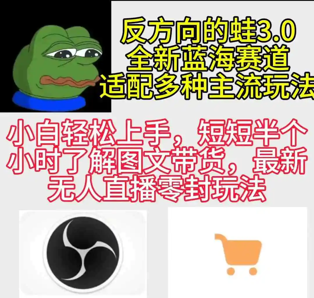 反方向的蛙3.0，图文最新玩法，变现多元化，新蓝海项目，小白轻松上手-轻创社