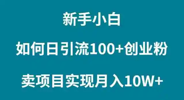 新手小白如何通过卖项目实现月入10W+-轻创社