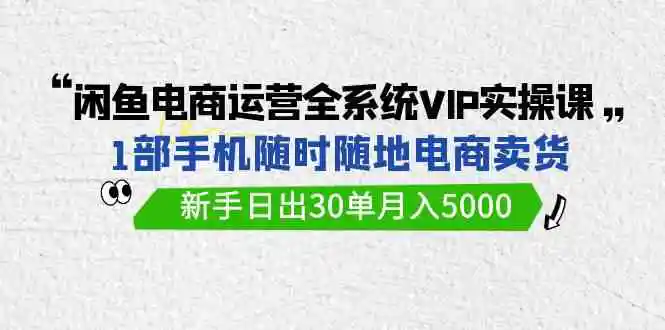闲鱼电商运营全系统VIP实战课，1部手机随时随地卖货，新手日出30单月入5000-轻创社